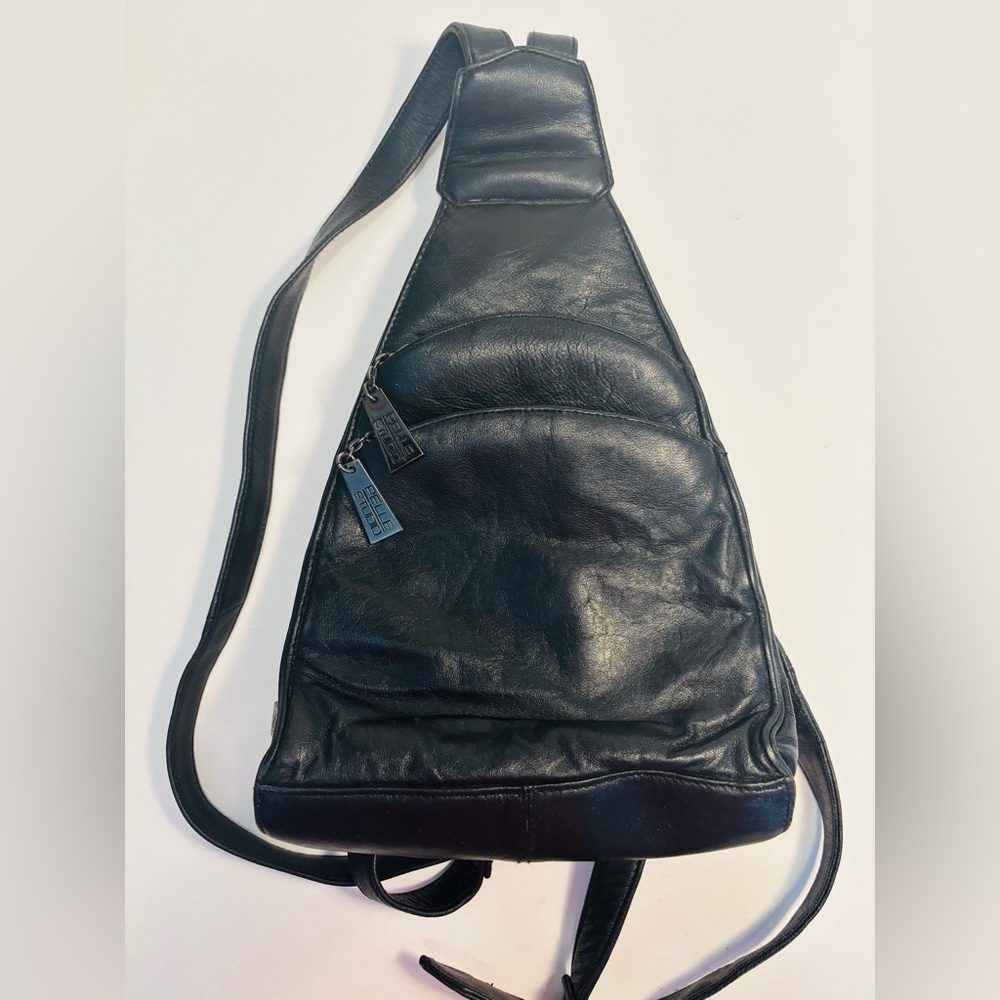 Rare Pelle Studio Black Leather Sling Bag
